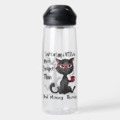 Sarcasme & Attitude Grappig Geschenk voor Kattenli Waterfles (Achterkant)
