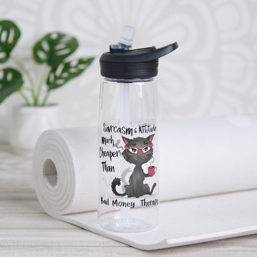 Sarcasme & Attitude Grappig Geschenk voor Kattenli Waterfles (Yoga (Gedraaid) )