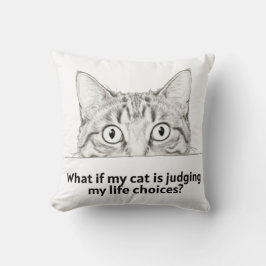 Sarcasme Beoordelende Kat Tee | Cadeau voor Kat Mo Kussen