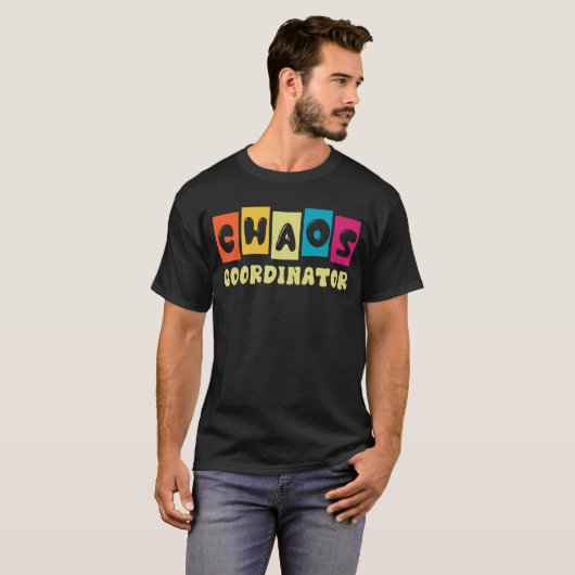 Sarcasme chaos coördinator, Sassy Typography T-shirt (Voorkant volledig)