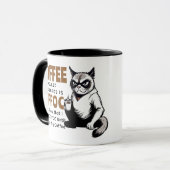 Sarcasme EEFOC Humor Grumpy Black Cat Coffee Mok (Voorkant links)