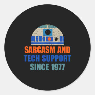 Sarcasme en tech-ondersteuning sinds 1977 leuk ont ronde sticker