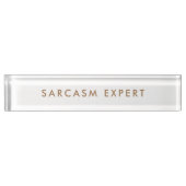 Sarcasme Expert Modern Minimalistisch Grappig Naambordje (Voorkant)