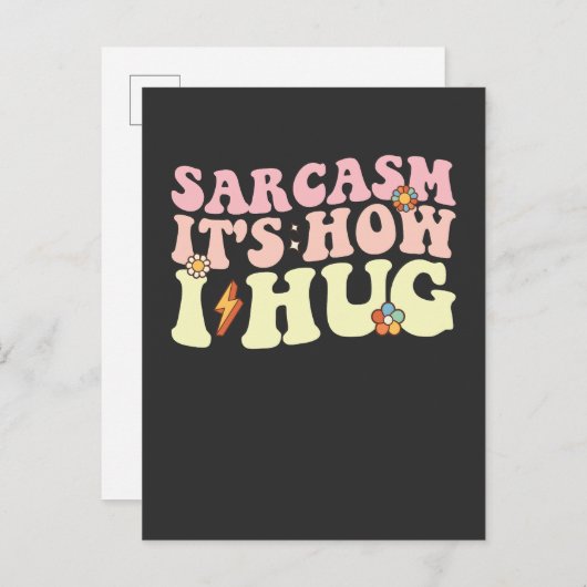 Sarcasme Het is hoe ik Groovy Retro knuffel Uitnodiging Briefkaart (Voorkant / Achterkant)