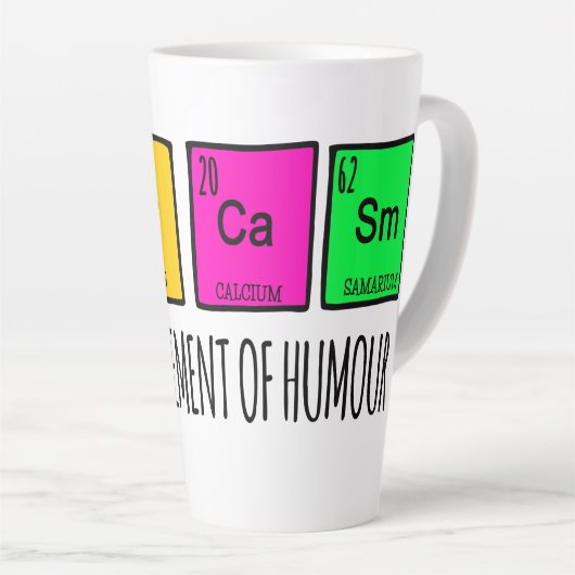 Sarcasme hoofdbestanddelen van Humor Science Latte Latte Mok (Rechterhoek)