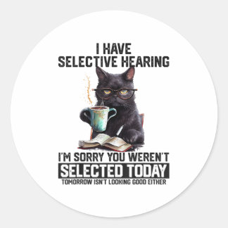 Sarcasme Humor Gezegde Kattencadeau voor Mannen vr Ronde Sticker