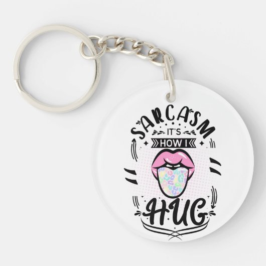 Sarcasme is hoe ik knuffel sleutelhanger (Voorkant)