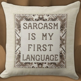 Sarcasme is mijn eerste taal – geestige kruissteek kussen