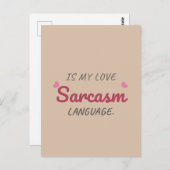 Sarcasme is mijn liefdestaal - Grappig Relatie Briefkaart (Voorkant / Achterkant)