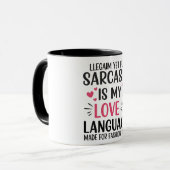 Sarcasme is mijn liefdestaal – Schattige & grappig Mok (Voorkant links)