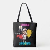 Sarcasme is mijn Superpower-Funny Med Shift Tote Bag (Achterkant)