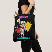 Sarcasme is mijn Superpower-Funny Med Shift Tote Bag (Dichtbij)