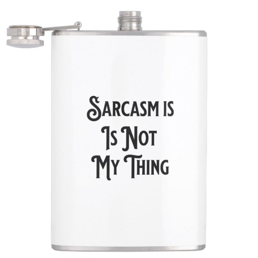 Sarcasme is niet mijn ding Job Humor Coffee Mok Heupfles (Geopend)