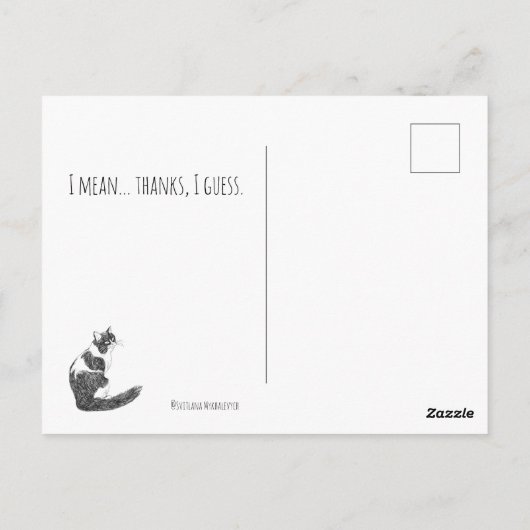 Sarcasme Kat Humeur – Prima. Dank je. Kunst Briefkaart (Achterkant)