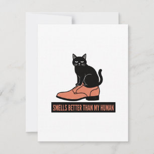 Sarcasme Linocut Kat in Schoen Meme Bedankkaart
