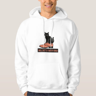 Sarcasme Linocut Kat in Schoen Meme Hoodie