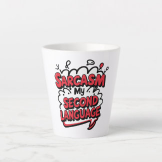 Sarcasme mijn tweede taal Sassy Humor Kunst Latte Mok