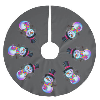 Sarcasme Neon Sneeuwman Stedelijke Winter Lange Mo Kerstboom Rok