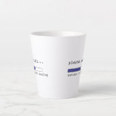 Sarcasme nog aan het laden latte mok (Voorkant)