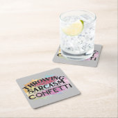 Sarcasme omdraaien rond als Confetti Kartonnen Onderzetters (Insitu)