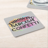 Sarcasme omdraaien rond als Confetti Kartonnen Onderzetters (Schuin)