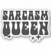 Sarcasme Queen Custom-Cut Vinyl Sticker (Voorkant)