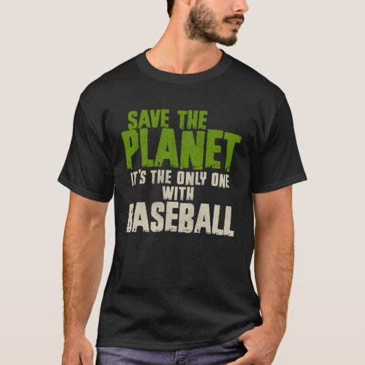 Sarcasme Quote Milieu Red de planeet honkbal T-shirt (Voorkant)