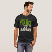 Sarcasme Quote Milieu Red de planeet honkbal T-shirt (Voorkant volledig)