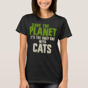 Sarcasme Quote Milieu Red de planeet katten T-shirt