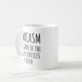 sarcasme, slechts één van de vele diensten die ik  koffiemok (Voorkant links)