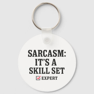 Sarcasme Vaardigheden Set Expert Typografie Sleutelhanger