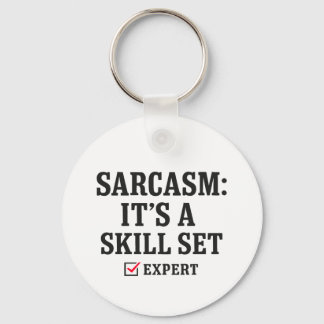 Sarcasme Vaardigheden Set Expert Typografie Sleutelhanger
