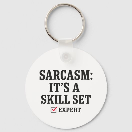 Sarcasme Vaardigheden Set Expert Typografie Sleutelhanger (Voorkant)