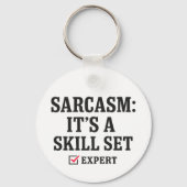 Sarcasme Vaardigheden Set Expert Typografie Sleutelhanger (Achterkant)