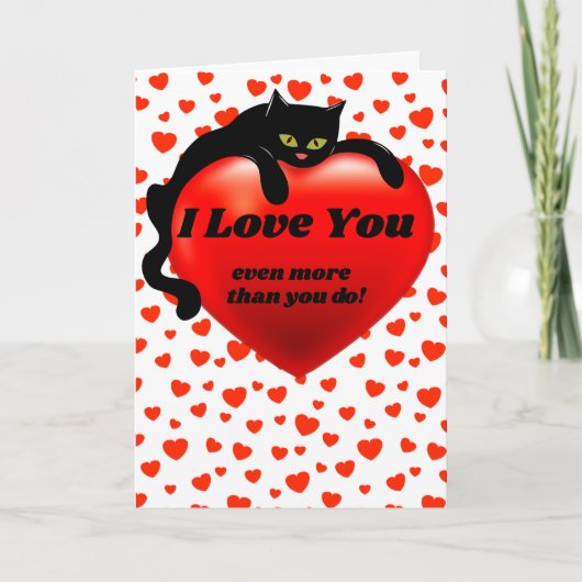 Sarcasme Valentijn Zwarte Kat Hart Aangepaste Humo Kaart (Voorkant)