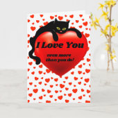 Sarcasme Valentijn Zwarte Kat Hart Aangepaste Humo Kaart (Gele Bloem)