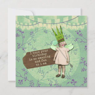 Sarcastic Altered Art  Girl Birthday Kaart