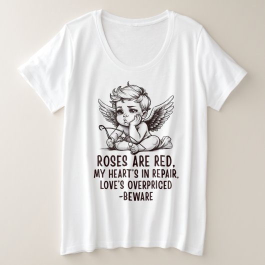 Sarcastic Anti-Valentine Cupid T-Shirt (Design voorkant)