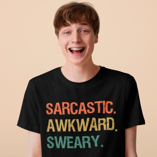 Sarcastic Awkward Sweary Funny  Retro Quote T-shirt
