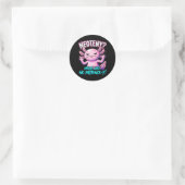 Sarcastic Axolotl No Patience Funny Meme Ronde Sticker (Tas)