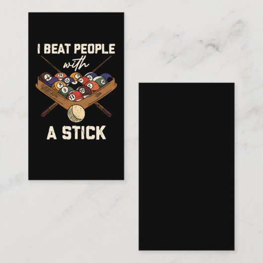 Sarcastic Billiard 8 Ball Humor Pool Visitekaartje (Voorkant / Achterkant)