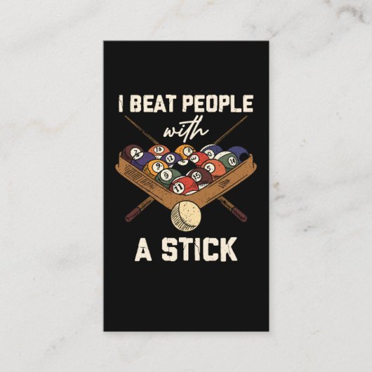 Sarcastic Billiard 8 Ball Humor Pool Visitekaartje (Voorkant)