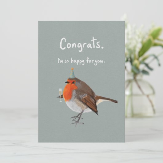 Sarcastic Bird feliciteert Kaart (Staand voorkant)