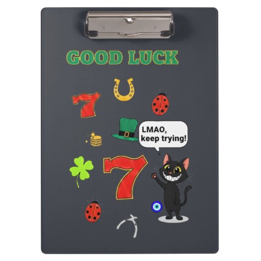 Sarcastic black cat  and Lucky charms Klembord (Voorkant)