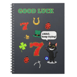 Sarcastic black cat and Lucky charms Notitieboek