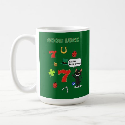 Sarcastic black cat &Lucky charms Koffiemok (Links)