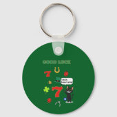 Sarcastic black cat &Lucky charms Sleutelhanger (Voorkant)