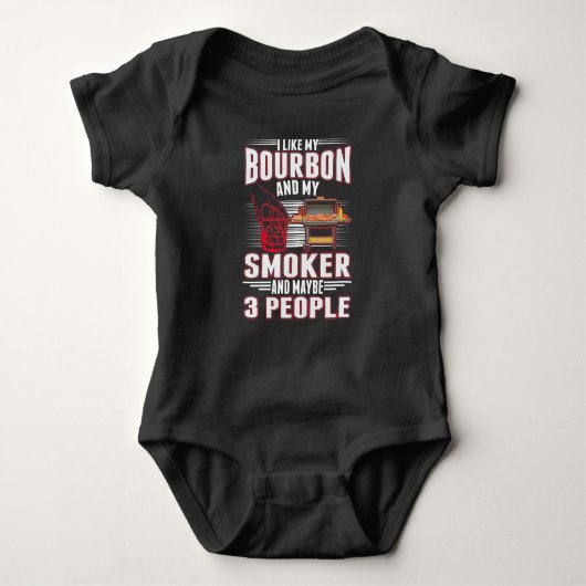 Sarcastic Bourbon en BBQ Lover Funny Barbecue Romper (Voorkant)