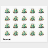 Sarcastic Cactus with Low Battery Ronde Sticker (Vel)