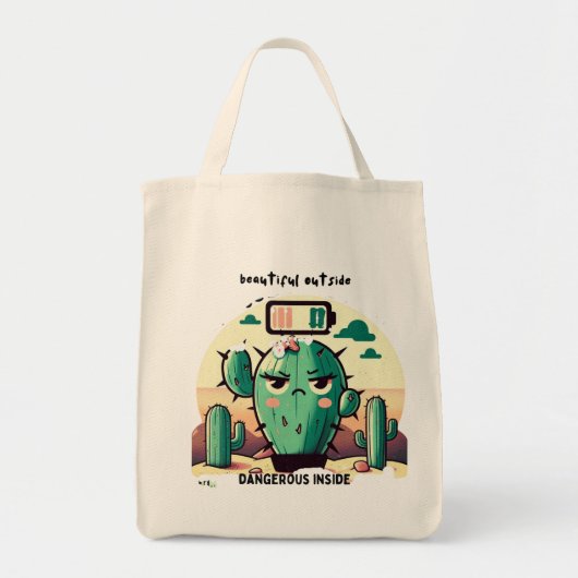 Sarcastic Cactus with Low Battery Tote Bag (Voorkant)